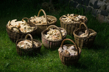 Seven boxes full of leftover pieces from five loaves of bread and two fish