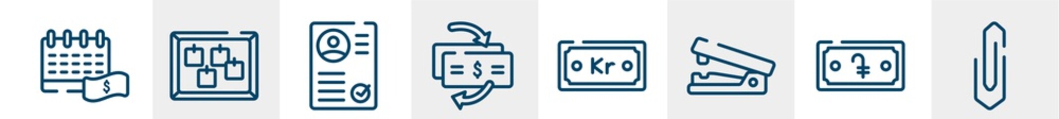 money management line icons such as empathy, visitor, chance, good communication, graphic card, rich outline vector sign. symbol, logo illustration. linear style icons set. pixel perfect vector