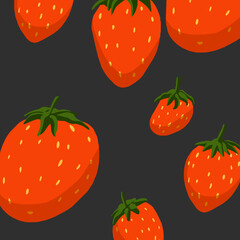 Seamless pattern with strawberries. Decorative ornament with berries