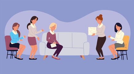 Obraz premium sad office workers female