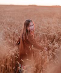 portrait of a girl in a field