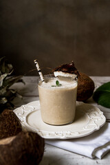 Pineapple-Coconut-Banana Smoothie.