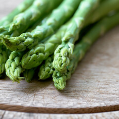 fresh green asparagus from an asparagus field as an ingredient in a kitchen