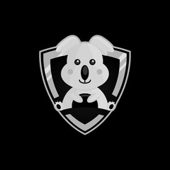 Cute little koala mascot logo e sport design template