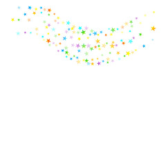 Rainbow Festive Confetti. Carnival Star Falling.