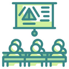 group learning blue line icon