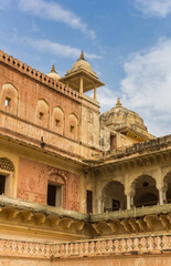 Corner towers of the Amer Fort in Jaipur