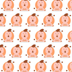Cute seamless pattern little chick design on white background