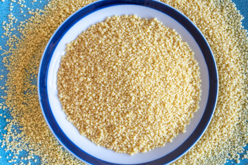 Couscous raw food shot in studio