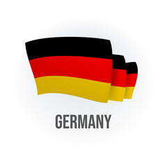 Germany vector flag. Bended flag of Germany, realistic vector illustration
