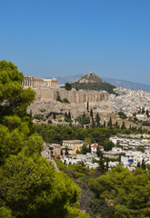 Naklejka premium View of Athens with Acropolis hill, Greece