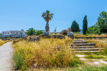 Fototapeta na wymiar Ancient Roman Agora ruins in Kos Island