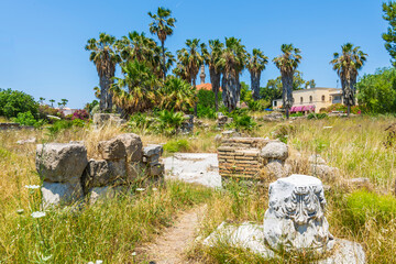 Fototapeta na wymiar Ancient Roman Agora ruins in Kos Island