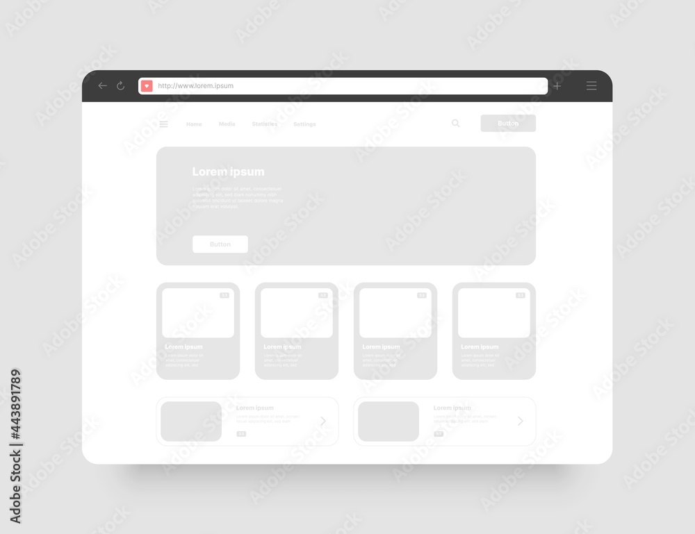 Poster web browser concept for your website presentation. wireframes screens. web window screen mockup.