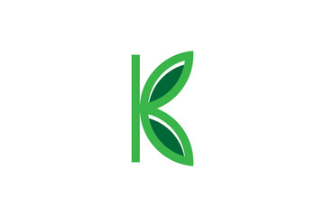 clean and sleek letter K with nature logo design. a logo for nature.
