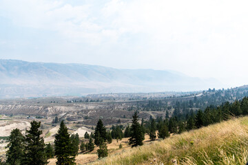 Wildfire Smoke in Juniper, Kamloops, British Columbia, Canada. Community was evacuated due to a wildfire just below. 