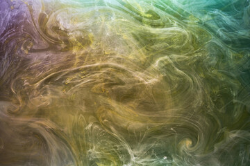 Fototapeta na wymiar Multicolored bright smoke abstract background colorful fog vibrant colors wallpaper swirl mix paint underwater