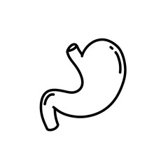 human stomach doodle icon, vector color line illustration