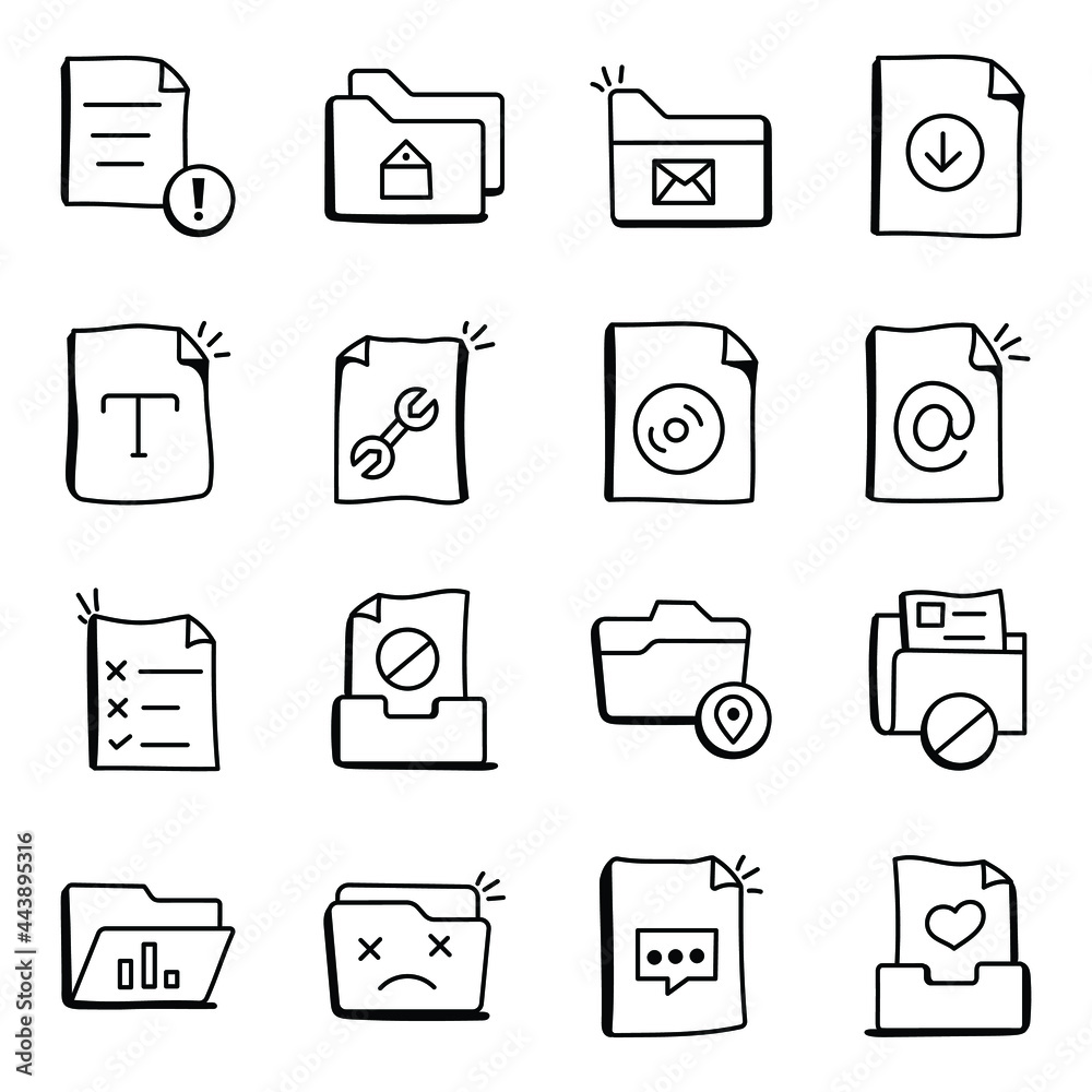 Canvas Prints set of directories in doodle icons