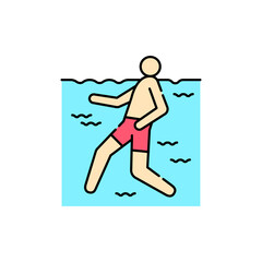 Fototapeta na wymiar Swimming olor line icon. Pictogram for web page, mobile app, promo.