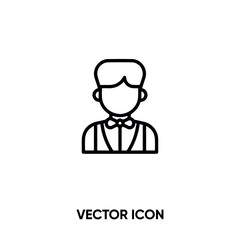 Servant vector icon . Modern, simple flat vector illustration for website or mobile app. Butler symbol, logo illustration. Pixel perfect vector graphics