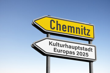 Chemnitz, Kulturhauptstadt Europas 2025, Werbetafel, (Symbolbild)