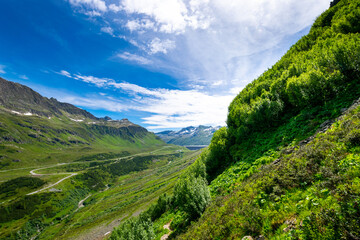 Alpin hiking path in the austrian alps (Vorarlberg, Austria)