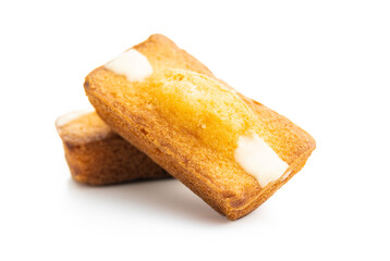 Mini sponge cakes. Sweet vanilla dessert.