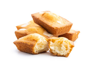 Mini sponge cakes. Sweet vanilla dessert.