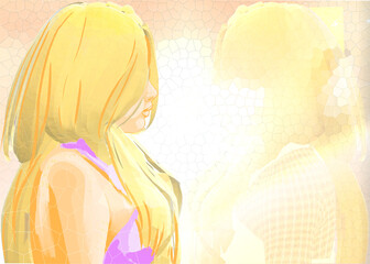 girl with hair in the sun