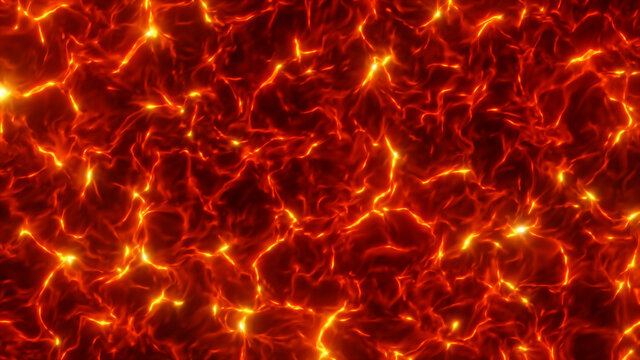 Abstract magma, lava flowing smooth fractal waves background. Fire like backdrop