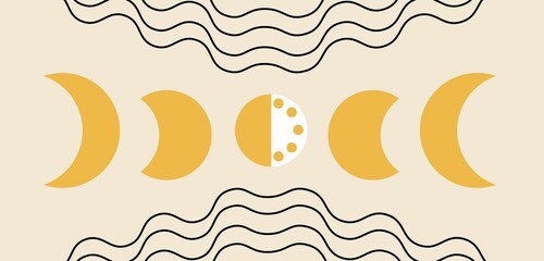 Phases of the moon concept