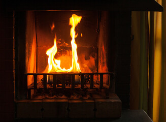 a piece of wood burning in a fireplace