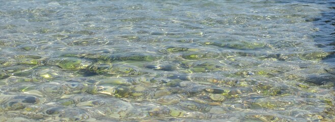 Pure transparent water of the sea coast