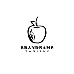 Obraz premium apple fruit logo icon cute template vector illustration