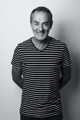 Fototapeta premium Beautiful mature man in black and white