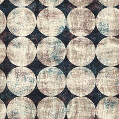 Seamless blue pink cream and navy surface pattern. High quality illustration. Overlaid and multiplied distressed and grungy worn abstract design for print. Detailed artistic repeat tile swatch. - 443907180