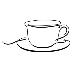 Line art coffee cup symbol