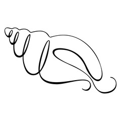 Line art sea shell symbol