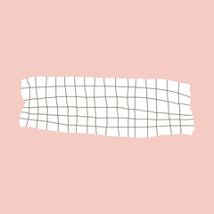 a piece of scotch tape in a box. Vector illustration on a pink background.