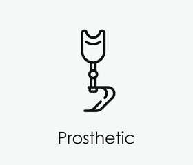 prosthetic vector icon. Editable stroke. Symbol in Line Art Style for Design, Presentation, Website or Apps Elements, Logo. Pixel vector graphics - Vector