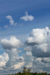 Beautiful blue sky with white clouds as a natural background.