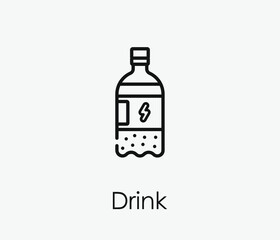 Energy drink vector icon. Editable stroke. Symbol in Line Art Style for Design, Presentation, Website or Apps Elements, Logo. Pixel vector graphics - Vector