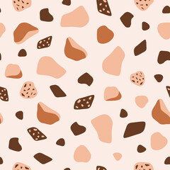 Seamless pattern in abstract style in light neutral colors for design. Vector illustration