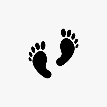 human footprints icon vector design on white background