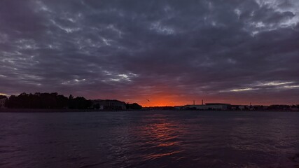 sunset over the river