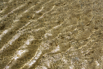 Fototapeta na wymiar Sea water on the sand on the seaside in the afternoon