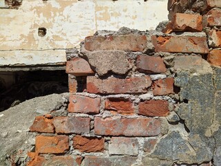 texture and background of old brick wall.
