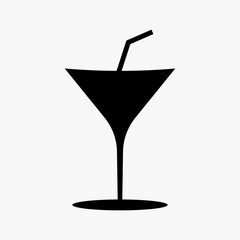 juice glass sign on white background. line vector icon