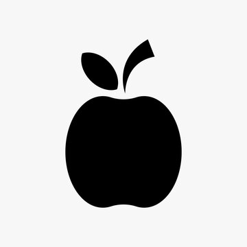 apple sign on white background. line vector icon